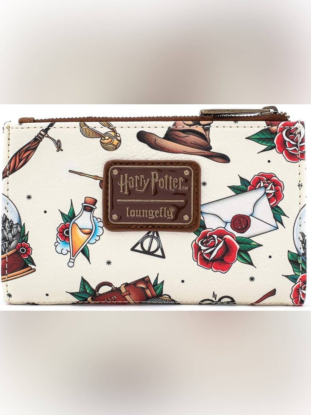 Loungefly Harry Potter Tattoo Print Faux Leather Bi-fold Wallet